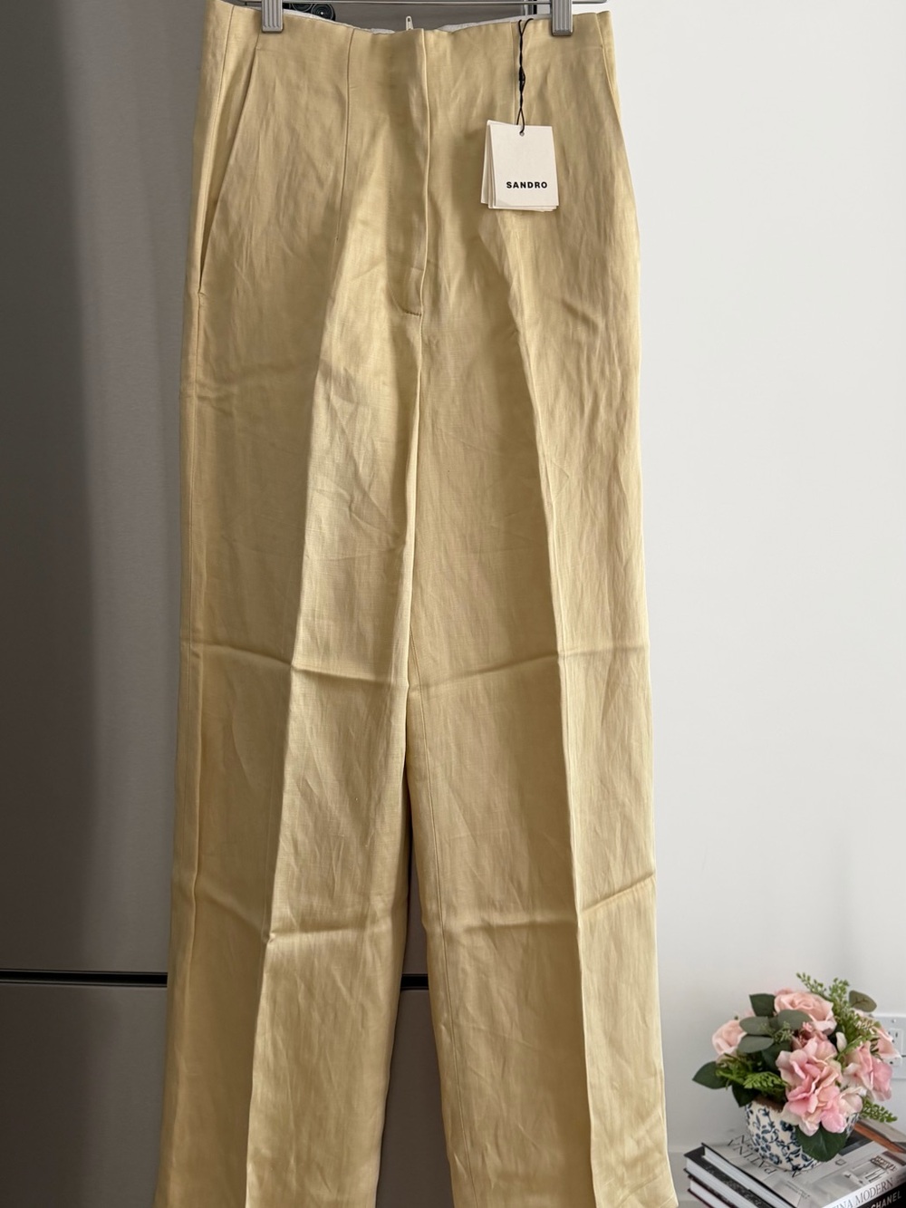 Sandro women’s Light Beige Straight Trousers